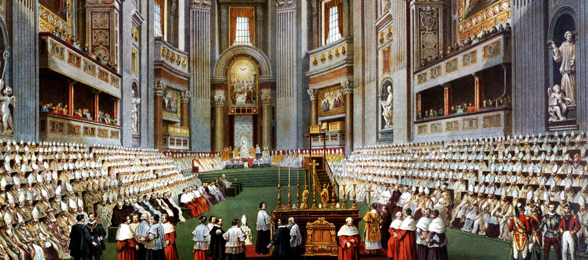 Versammlung im Petersdom während des ersten Vatikanischen Konzils